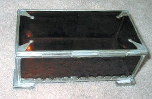 Rectangular Tin Box with Amber Glass - Photo 1