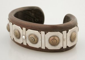 Rosewood Bracelet with Applied Silver Band - Photo 1