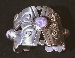 Heavy Cuff Bracelet with Incised Lines and Some Cut Out Work - Photo 1