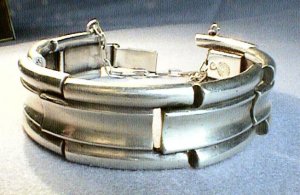 Bracelet of Classic Rectangular Silver Links - Photo 1