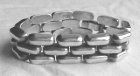 Bracelet with Three Rows of Silver Brick Like Links - Photo 1