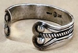 Cuff Bracelet with Rope Design Running Along the Center - Photo 1