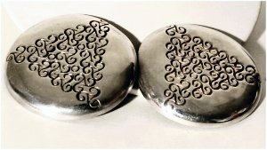 Belt Buckle with Two Large Embossed Buttons - Photo 1