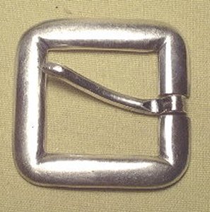 Square Silver Belt Buckle of Smooth, Undecorated Silver - Photo 1