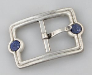 Rectangular Buckle Has an Azurite Disc at Each of the Two - Photo 1