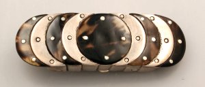 Buckle of Alternating Silver and Tortoise Shell Crescents - Photo 1