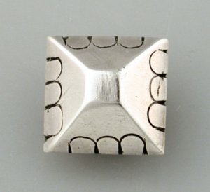 Square Silver Pyramid Shaped Button - Photo 1