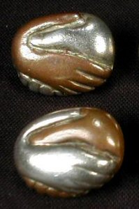 Buttons of Silver and Copper Clasped Hands - Photo 1