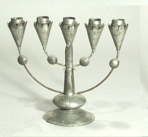 Tin Five Branch Candelabra - Photo 1