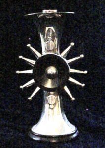 Sunburst Candlestick of Silver and Ebony - Photo 1