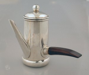 Traditional Demi Tasse Pot with Rosewood Handle at Right - Photo 1