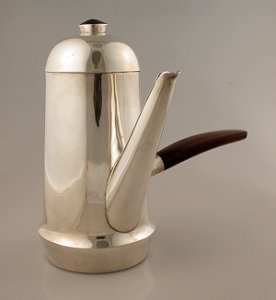 Contemporary Demi Tasse Pot with an Ebony Handle Positioned - Photo 1