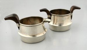Volteo Pattern Open Sugar Bowl and Creamer with Rosewood - Photo 1