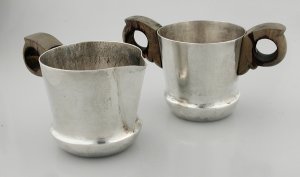 Smaller Version of Silver Creamer and Sugar with Round - Photo 1