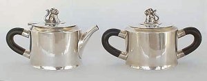 Covered Sugar and Cream Pitcher in the Jaguar Pattern - Photo 1