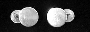 Cuff Links of Plain Silver Discs - Photo 1