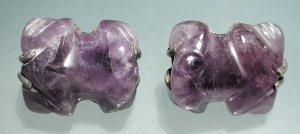Amethyst Frog Earrings - Photo 1