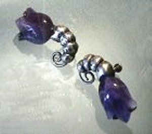 Earrings with Amethyst Flowers - Photo 1