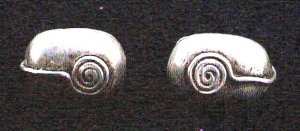 Oval Earrings with Applied Scrolled Wire Work - Photo 1