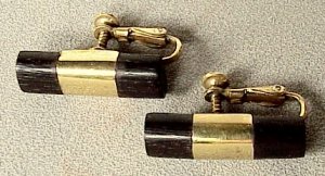 Earrings of Ebony and Gilded Silver - Photo 1