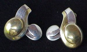 Gilded Silver Earrings as "rococo." A Matching Necklace - Photo 1