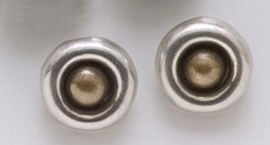 Earring Design Was Made Either with a Bronze Domed Center - Photo 1