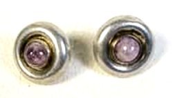 Round Amethyst Earring - Photo 1
