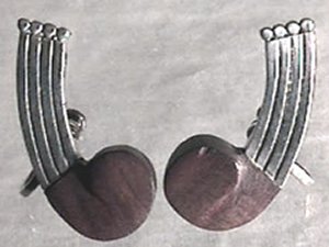 Earrings of a Curved Band Resembling Four Silver Wires - Photo 1