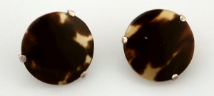 Earrings of a Tortoise Shell Disc - Photo 1