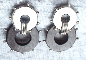 Earrings of an Ebony and a Silver Circle - Photo 1