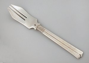 Salad Server Fork of Silver Amarres Pattern - Photo 1