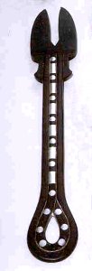 Very Large Ebony Salad Fork with a Looped Handle - Photo 1