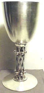Stemmed Cocktail Goblet with Ball Studded Spiral Stem - Photo 1