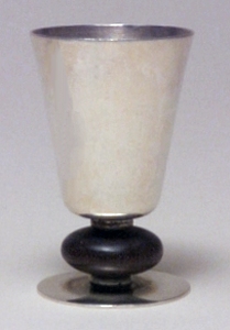 Footed Liqueur Cup with Rosewood Disc Surrounding Stem - Photo 1