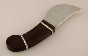 Rope Handle Rosewood and Silver Cheese Knife - Photo 1