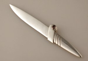 Individual Fruit Knife of Silver with 2 Amethysts - Photo 1