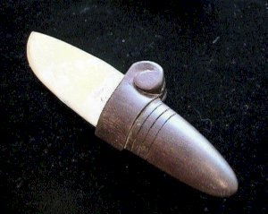 Cheese Knife with Silver Blade and Nicely Carved Rosewood - Photo 1