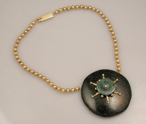 Gold and Jade Necklace - Photo 1