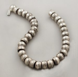 Necklace of Large Silver Beads Fit Together Internally - Photo 1