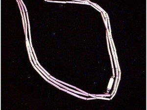Narrow Silver Tube Link Necklace - Photo 1