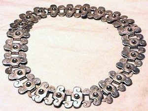Early Silver Necklace of Heavy Links - Photo 1