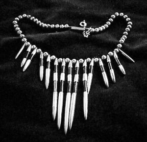 Obsidian "needles" on Silver Ball Chain - Photo 1