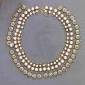 Necklace with Drops of "caviar" Balls Inset with Turquoise - Photo 1