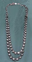 Double Strand Necklace of Graduated Silver Beads - Photo 1