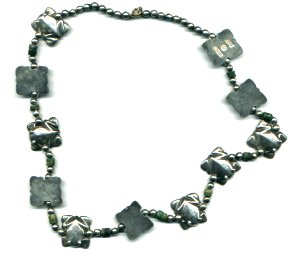Frog Necklace with Silver and Turquoise Beads - Photo 1