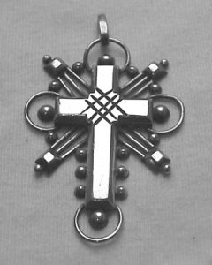 Cross with Wirework and Applied Silver Beads - Photo 1