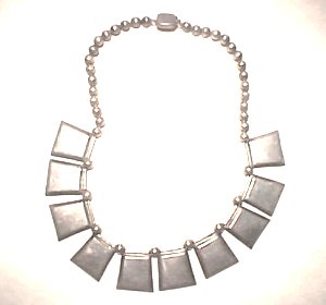 Necklace of Silver Plaques or Wafers - Photo 1