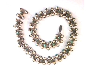Caviar Choker Necklace with Inlaid Turquoise - Photo 1