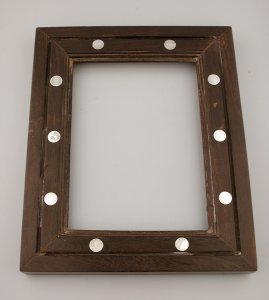 Heavy Rosewood Frame Inset with 10 Silver Discs - Photo 1