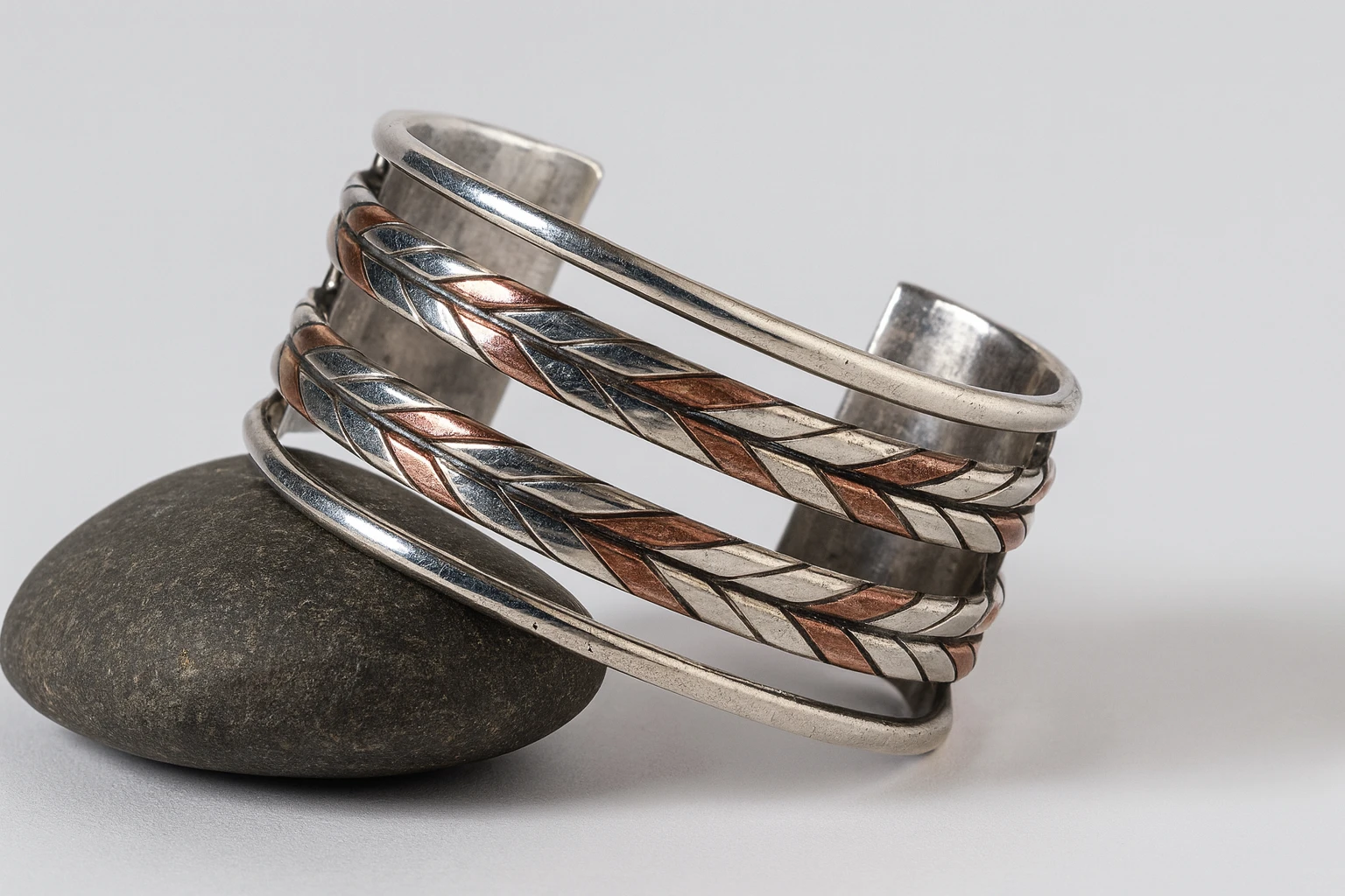 William Spratling: Braided Silver and Copper Cuff Bracelet
